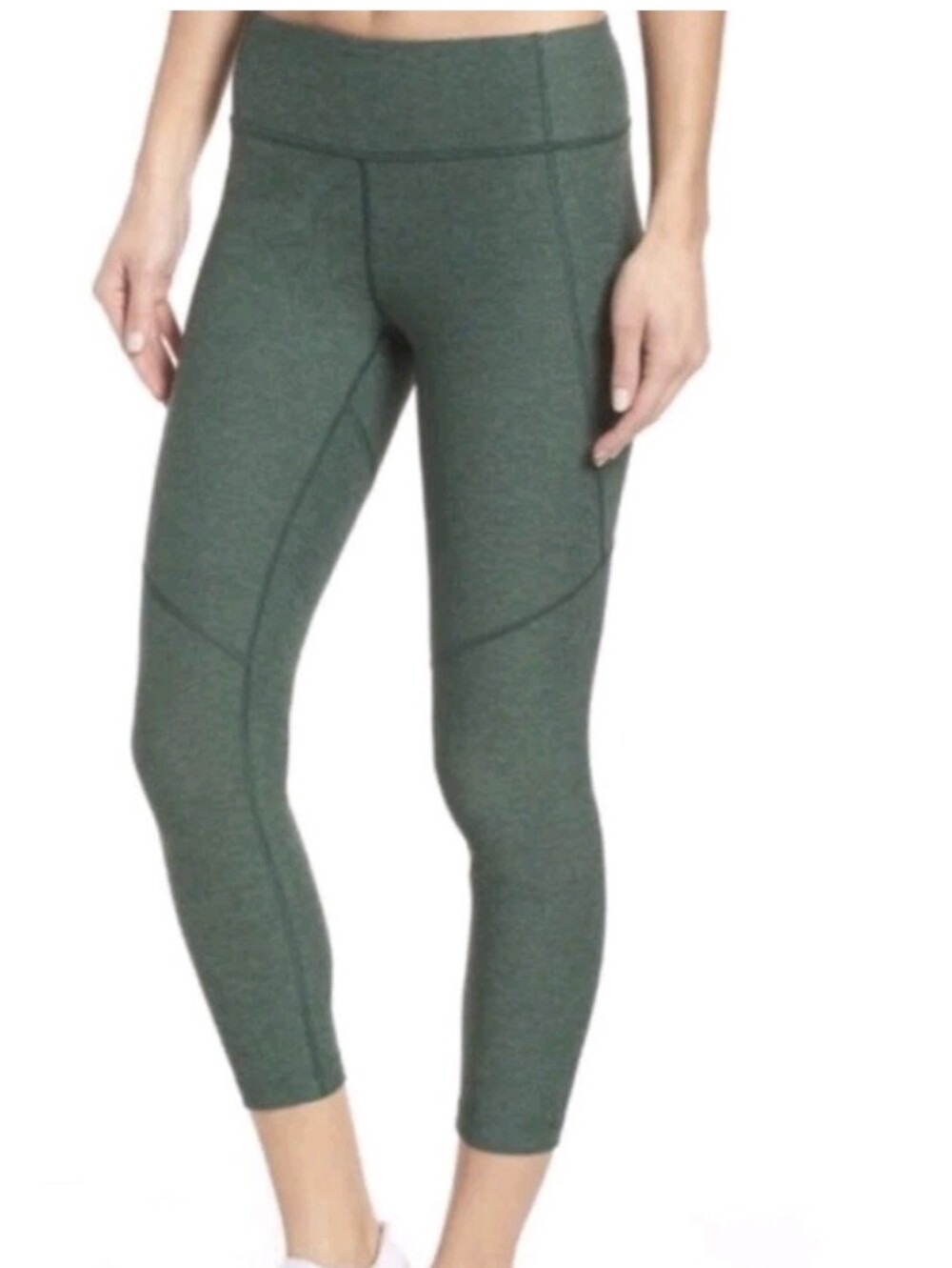 Outdoor Voices Warm- up M Leggings Heathered Hunter Green Fall Running Gym Yoga